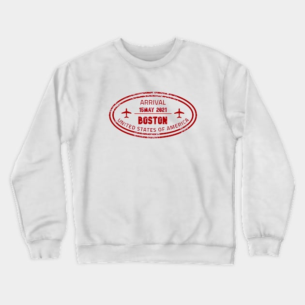 Boston passport stamp Crewneck Sweatshirt by Travellers